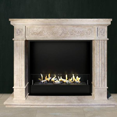 Биокамин в мраморном портале Firezo Isoletta