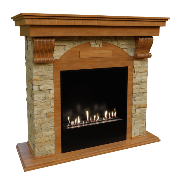 Биокамин в портале Firezo Dublin Дуб, Сланец