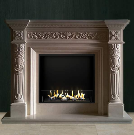 Биокамин в мраморном портале Firezo Famiglia