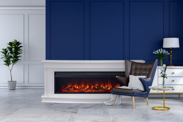 Каминокомплект Rome 60 - Белый с очагом Vision 60 LOG LED